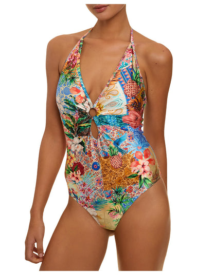 CALYPSA DOUBLE RING ONE PIECE SWIMSUIT