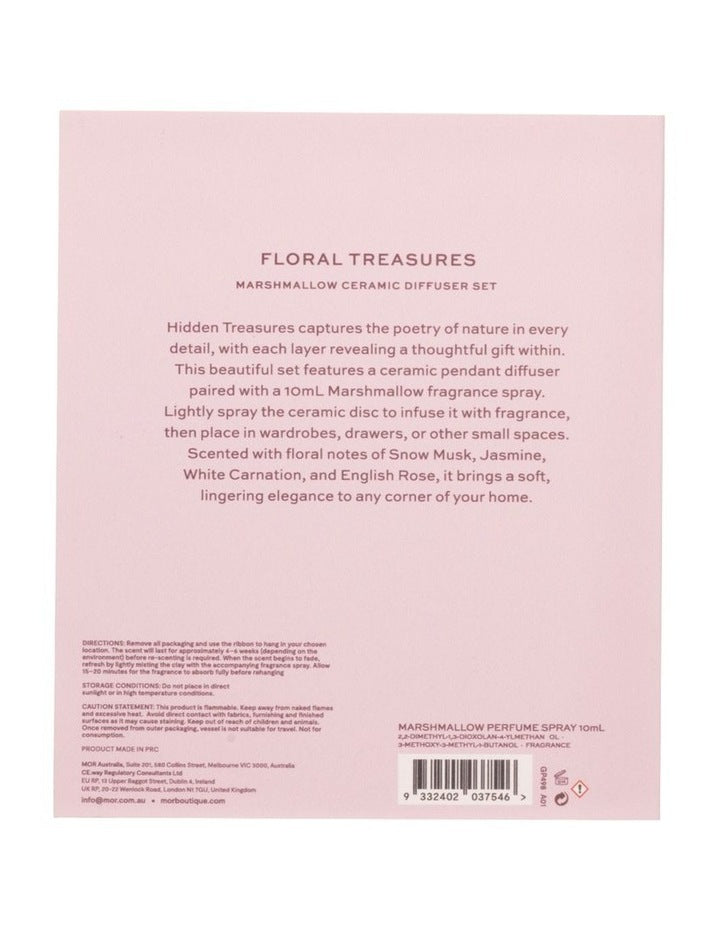Floral Treasures Marshmallow Ceramic Diffuser Set