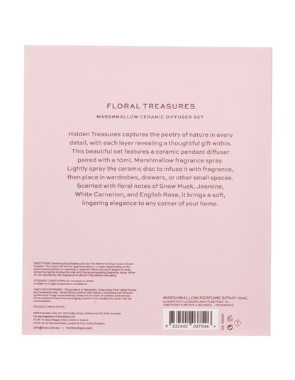 Floral Treasures Marshmallow Ceramic Diffuser Set