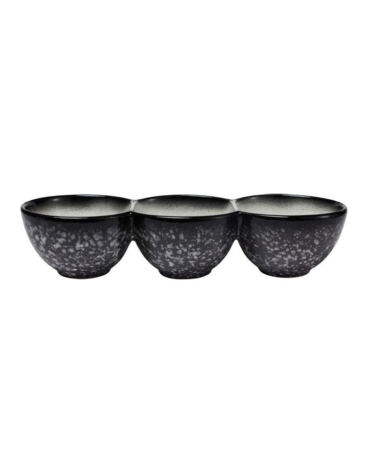 Caviar Granite Divided Serving Bowl 30x6.5cm in Multi