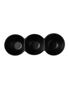 Caviar Divided Serving Bowl 30x6.5cm in Black