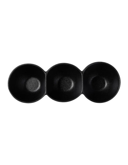 Caviar Divided Serving Bowl 30x6.5cm in Black
