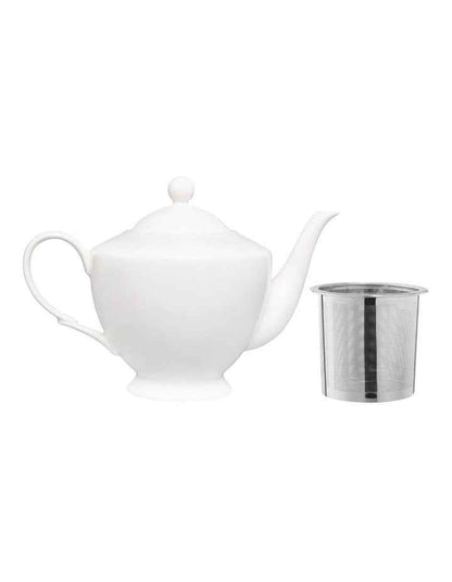 Basics Classic Teapot With Infuser 1L in White