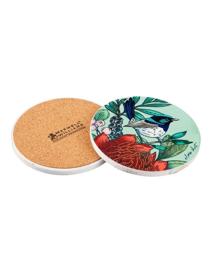 Eloise Short Native Grace Ceramic Coaster 10cm Set of 4 in Multi