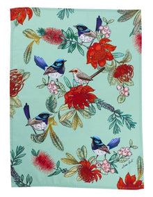 Eloise Short Native Grace Superb Fairy Wren Tea Towel 50x70cm in Multi