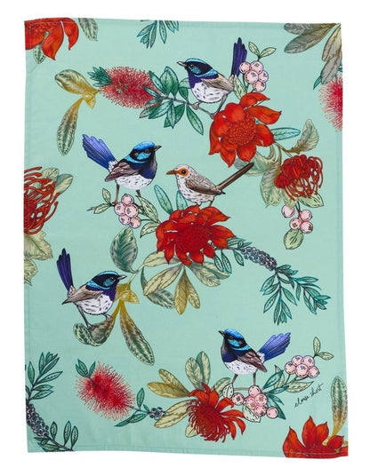 Eloise Short Native Grace Superb Fairy Wren Tea Towel 50x70cm in Multi