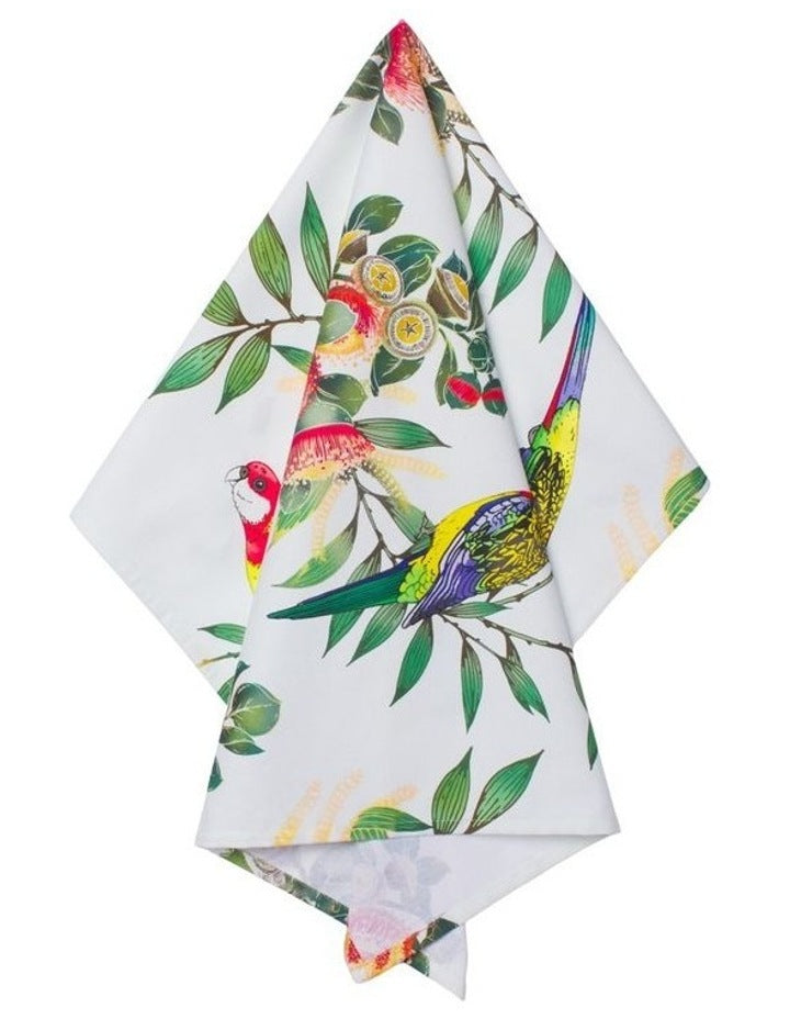 Eloise Short Native Grace Eastern Rosella Tea Towel 50x70cm in Multi