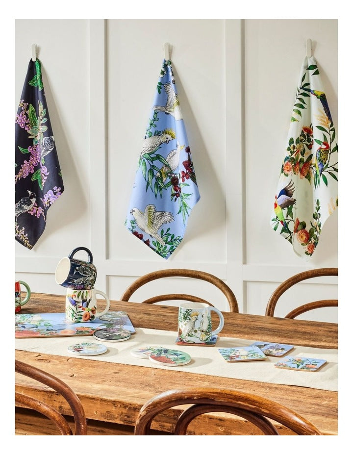 Eloise Short Native Grace Eastern Rosella Tea Towel 50x70cm in Multi