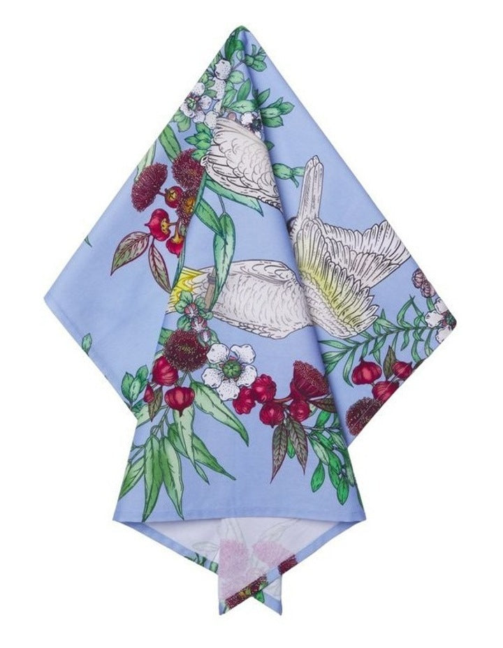 Eloise Short Native Grace Yellow Crested Cockatoo Tea Towel 50x70cm in Multi