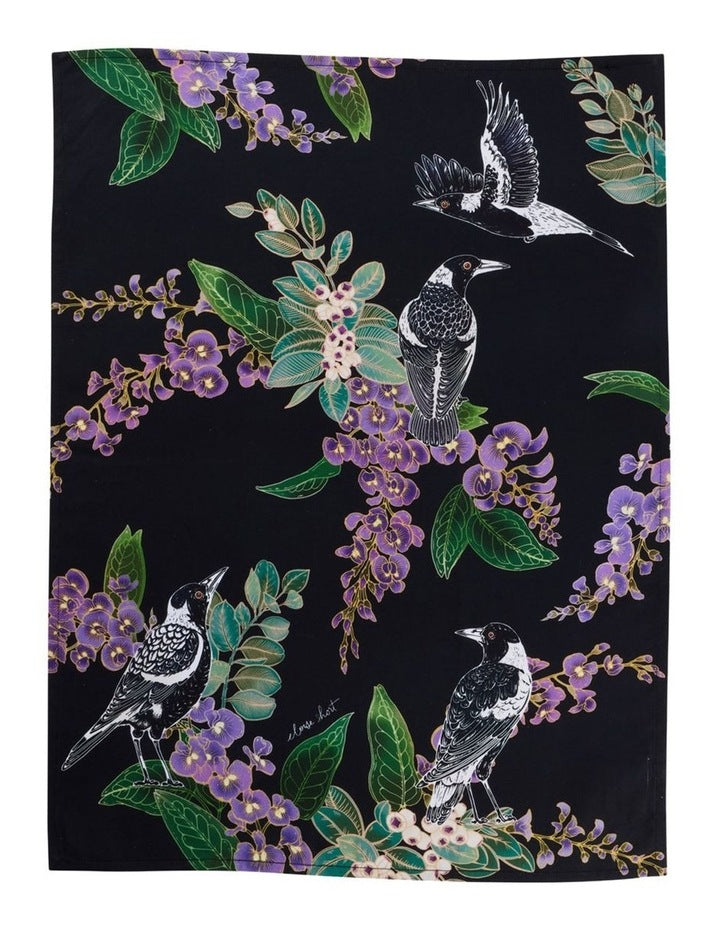 Eloise Short Native Grace Magpie Tea Towel 50x70cm in Multi