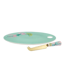 Cherish Cheese Board and Knife Set in Green