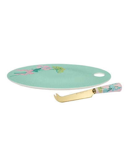 Cherish Cheese Board and Knife Set in Green