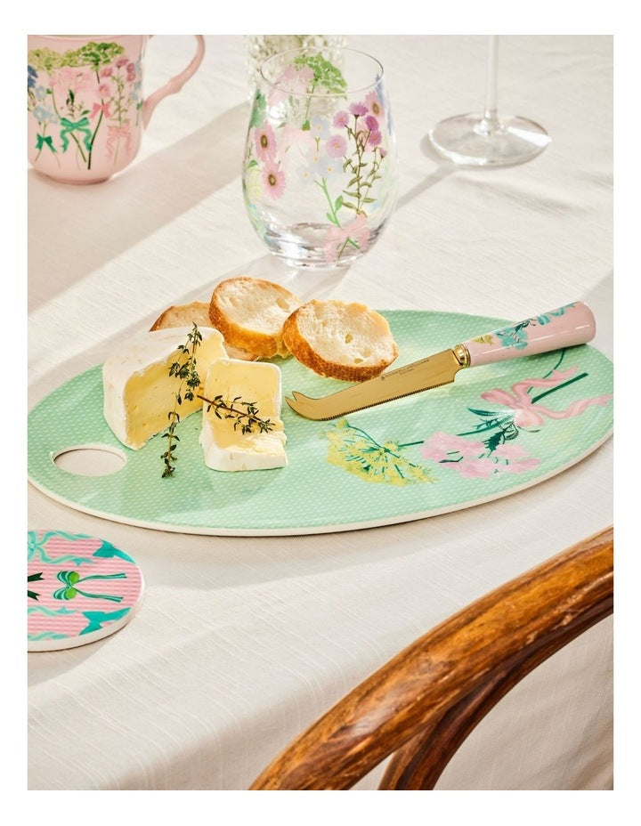 Cherish Cheese Board and Knife Set in Green
