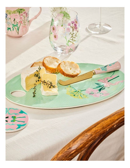 Cherish Cheese Board and Knife Set in Green