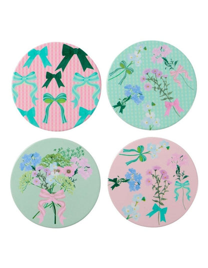 Cherish Ceramic Coaster 10cm Set of 4 Gift Boxed in Multi