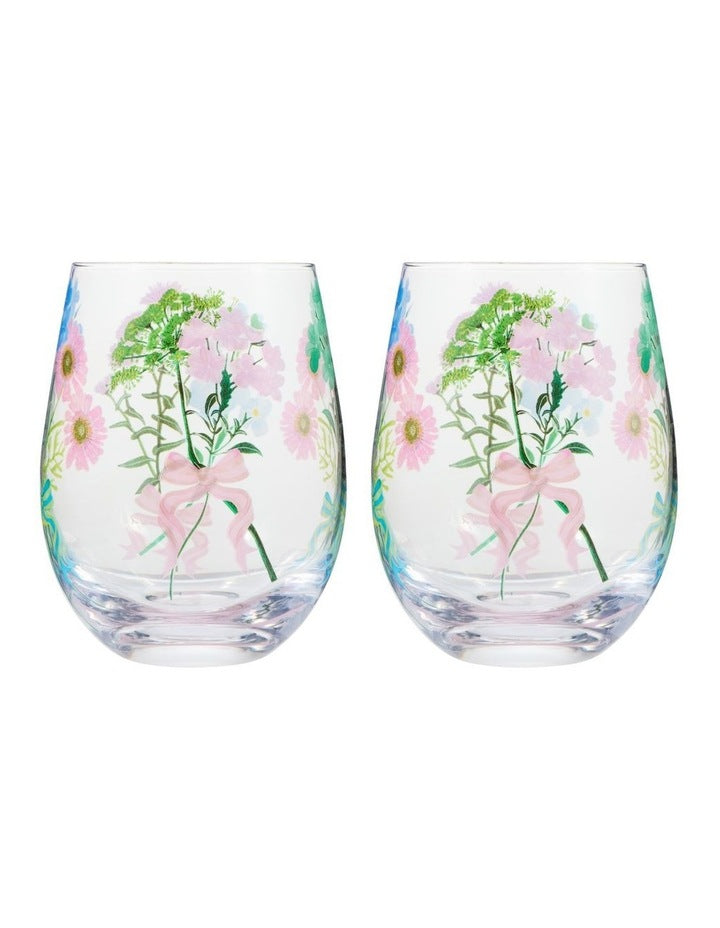Cherish Stemless Glass 550ml Set of 2 in Multi