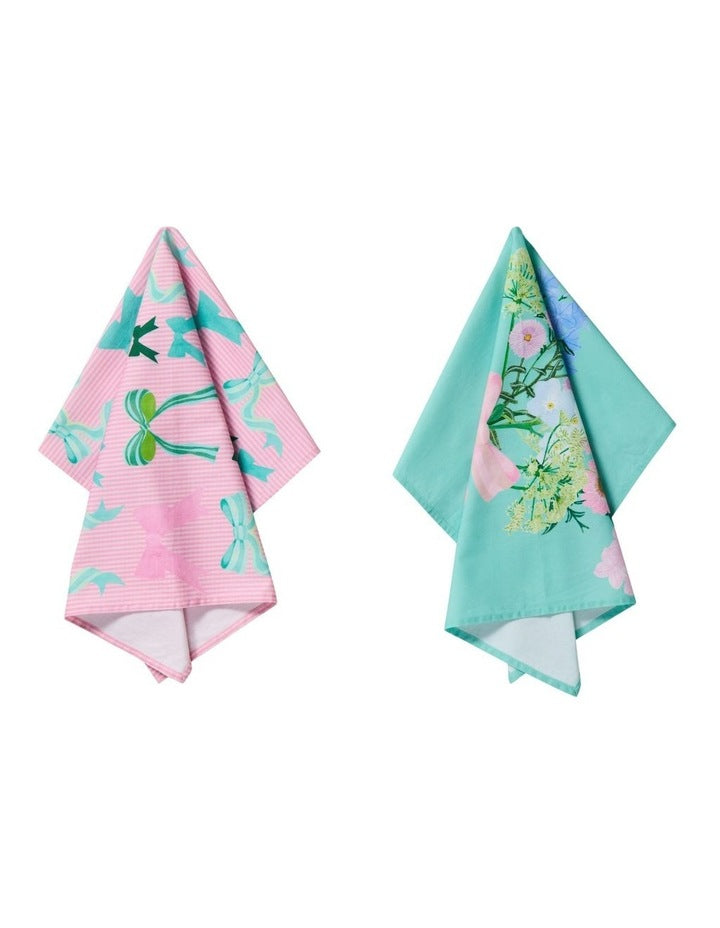 Cherish Tea Towel Set of 2 50x70cm in Multi