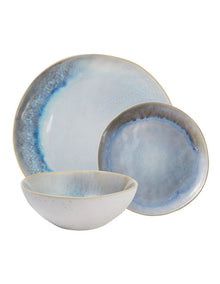 Gift Boxed Lunara Coupe Dinner Set 12 Piece in Blue