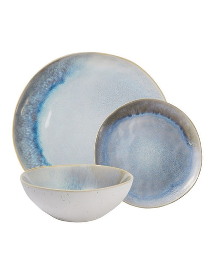 Gift Boxed Lunara Coupe Dinner Set 12 Piece in Blue