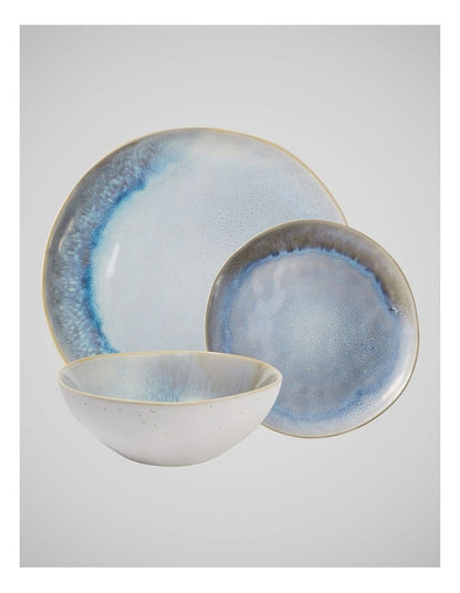 Gift Boxed Lunara Coupe Dinner Set 12 Piece in Blue