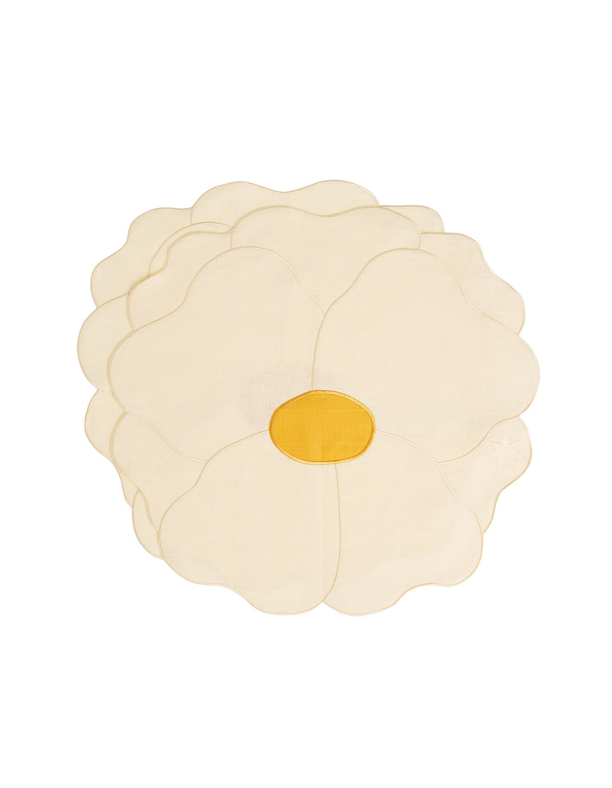 WILD ROSE PLACEMATS - IVORY & YELLOW - Set of 2