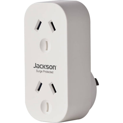 Jackson Surge Protected Double Adaptor - Vertical Style Each