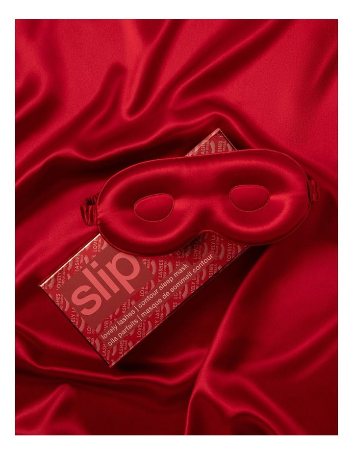 Pure Silk Contour Sleep Mask in Scarlet