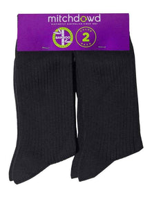 Bamboo Rib Socks 2 Pack in Black