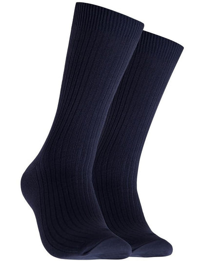 Bamboo Rib Socks 2 Pack in Blue