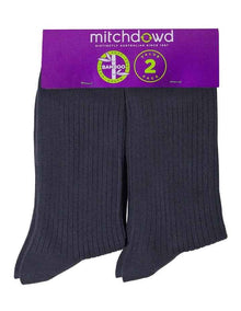 Bamboo Rib Socks 2 Pack in Blue