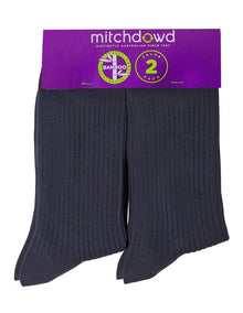 Bamboo Rib Socks 2 Pack in Blue