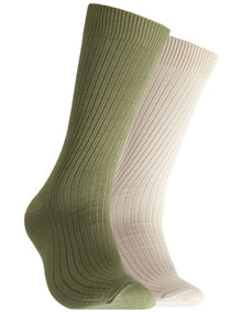 Bamboo Rib Socks 2 Pack in Multi