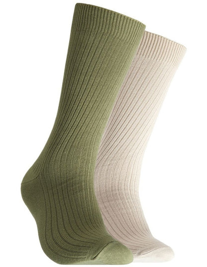 Bamboo Rib Socks 2 Pack in Multi