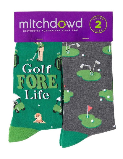 Golf Fore Life Cotton Socks 2 Pack in Multi