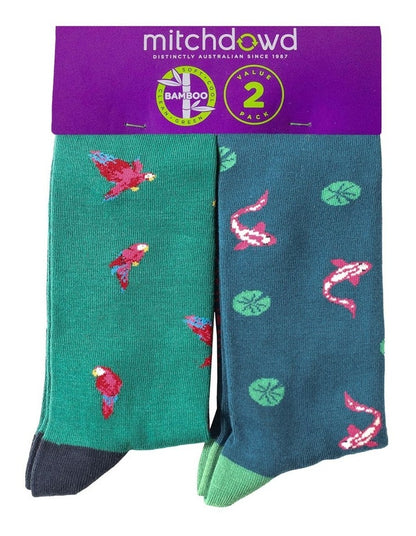 Flight and Swim Bamboo Sock Pack Of 2 in Multi