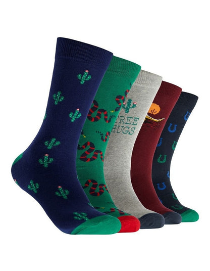 Frontier Follies Cotton Socks 5 Pack in Multi
