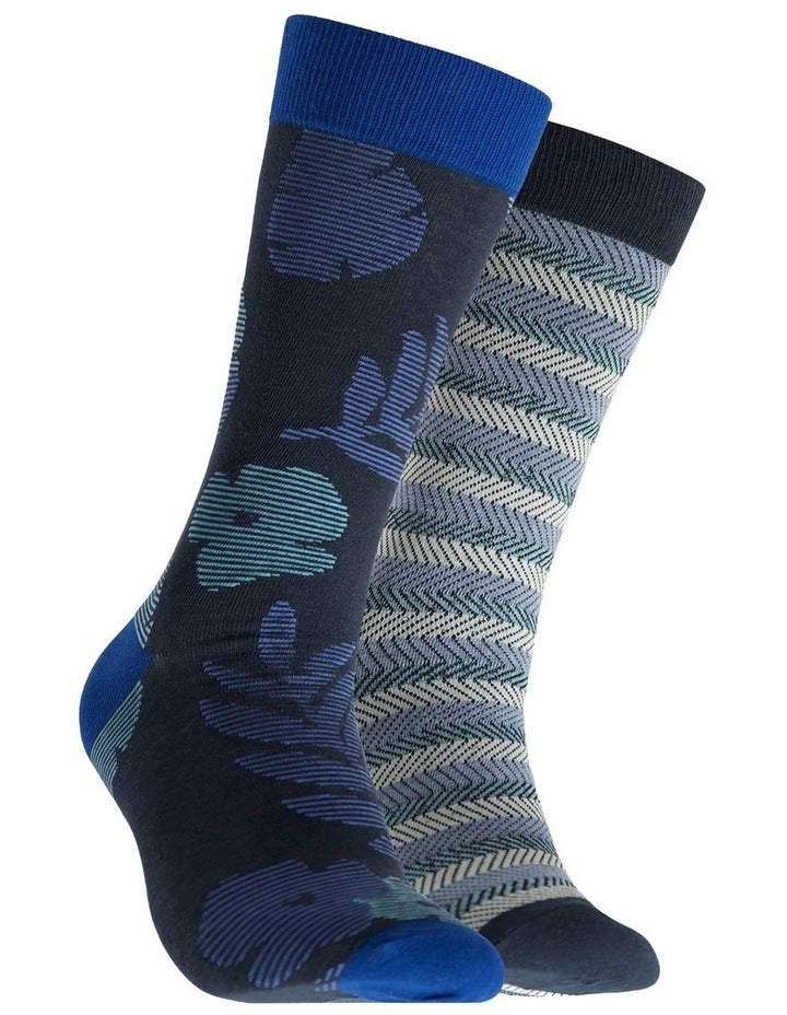 Mountains Cotton Socks 2 Pack in Multi