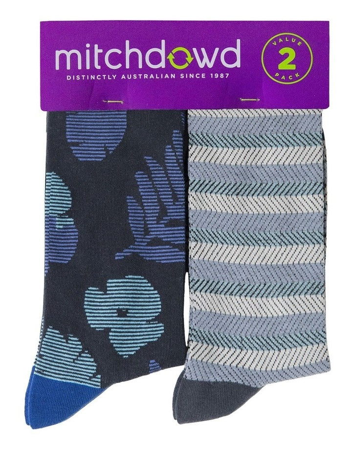 Mountains Cotton Socks 2 Pack in Multi