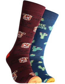 Old Fashioned Cacti Bamboo Socks 2 Pack in Multi