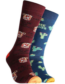 Old Fashioned Cacti Bamboo Socks 2 Pack in Multi
