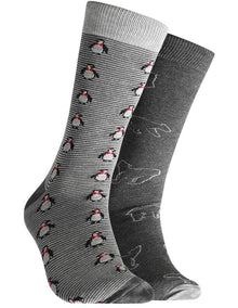 Artic Journey Bamboo Socks 2 Pack in Grey