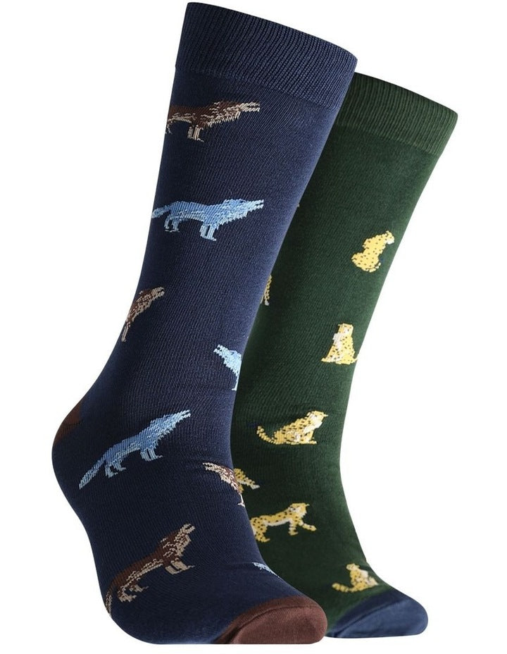 Howl & Prowl Bamboo Blend Socks 2 Pack in Multi