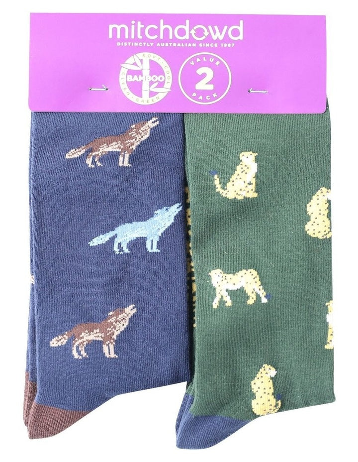 Howl & Prowl Bamboo Blend Socks 2 Pack in Multi