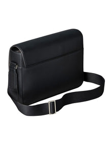 Raised Flap Messenger Bag Black