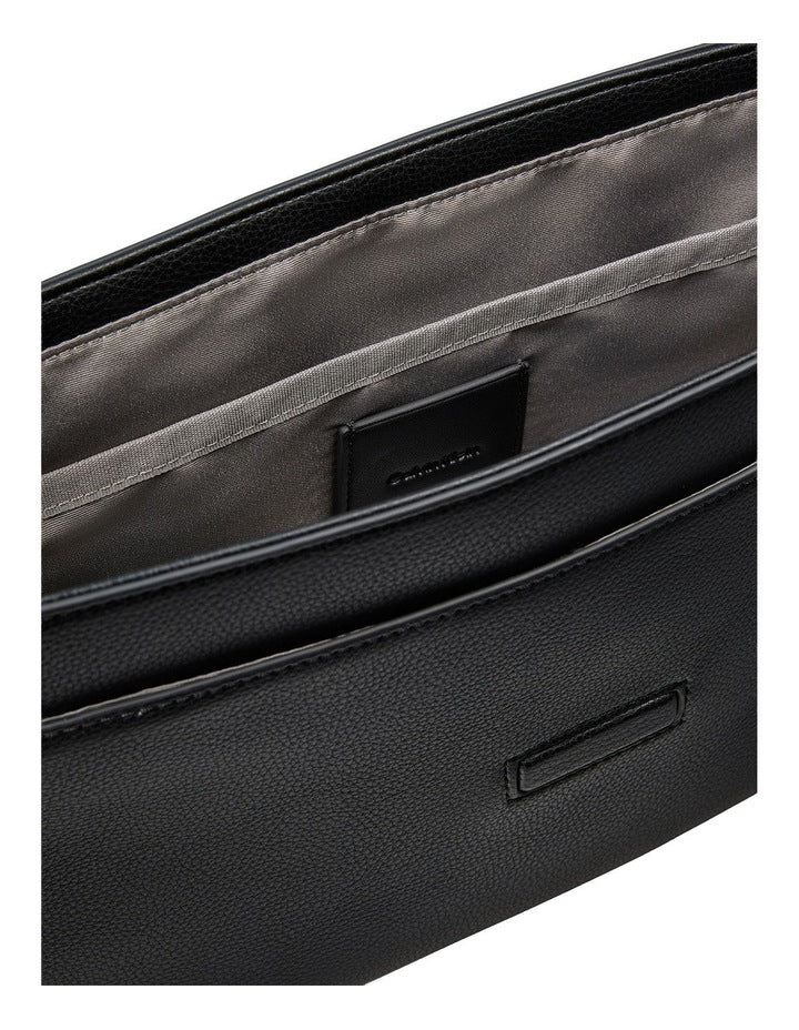 Raised Flap Messenger Bag Black