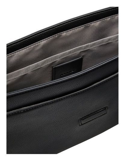 Raised Flap Messenger Bag Black