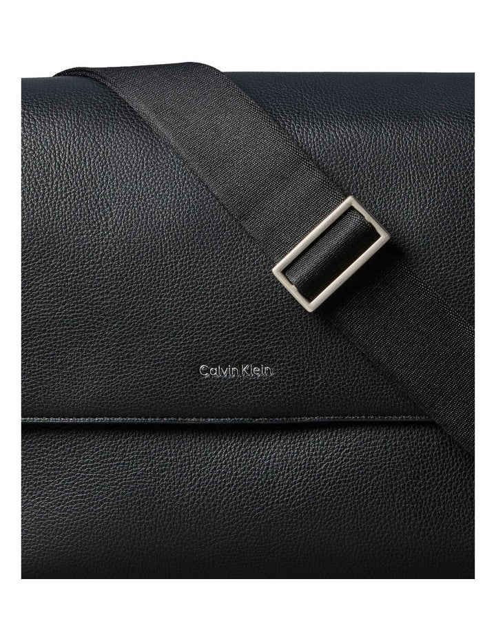 Raised Flap Messenger Bag Black