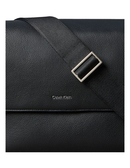 Raised Flap Messenger Bag Black