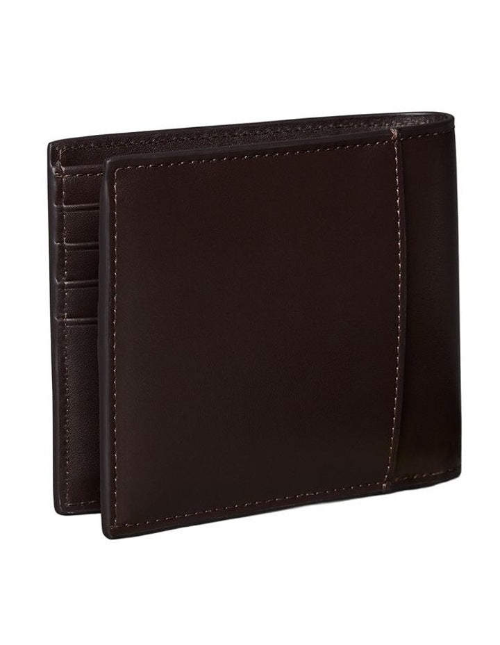 Raised EW Bill Fold Wallet in Dark Brown