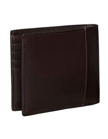 Raised EW Bill Fold Wallet in Dark Brown